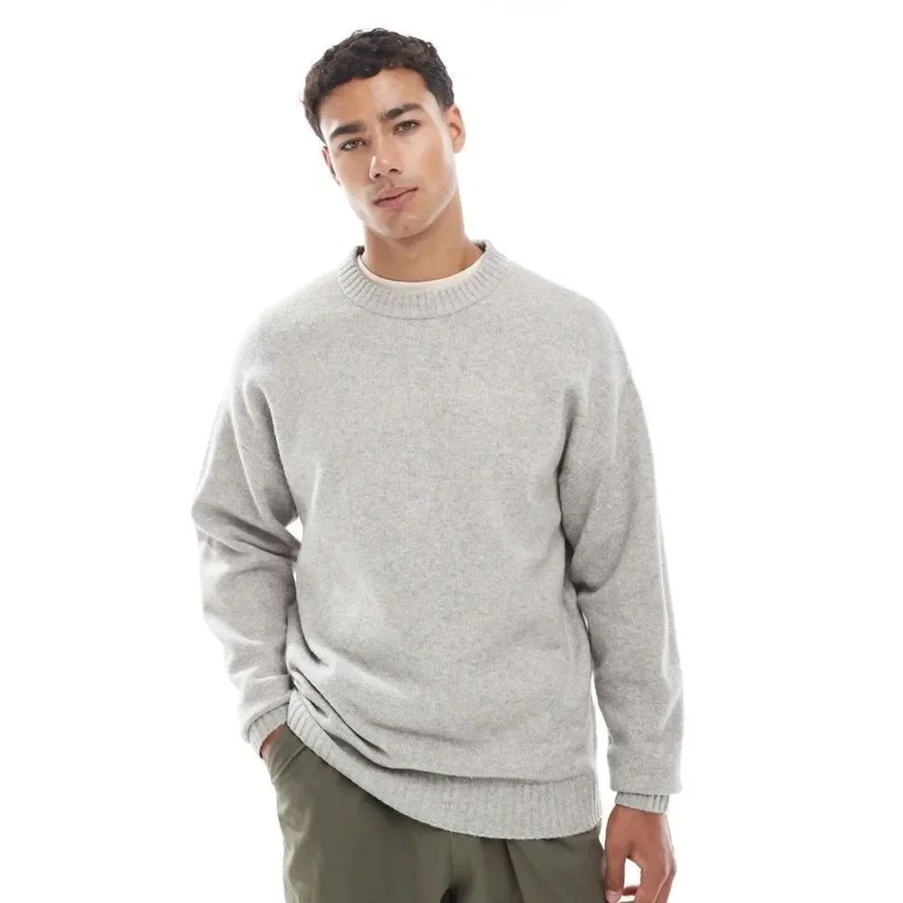 J. Crew 100% Shetland Light Gray Crewneck Sweater Size M / NWOT